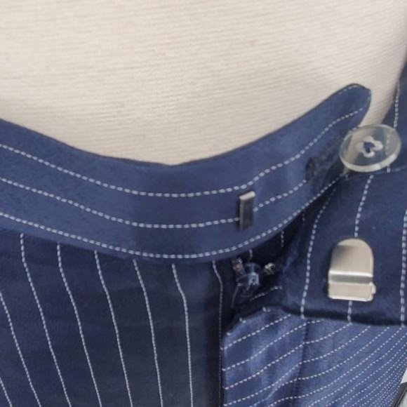 Banana Republic White and Navy Pinstripe Pencil Midi Skirt 2 X-Small NWT - Picture 5 of 7